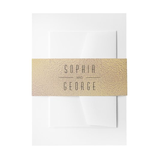 金モダン属箔ミニマル結婚式招待状 招待状ベリーバンド (正面例)