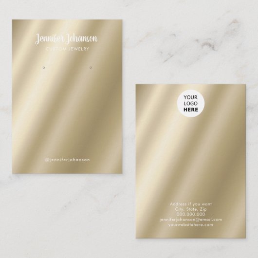 金モダン属金ゴールドジュエリーホルダーイヤリング 名刺 (正面/裏面)