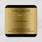 金モダン属金ゴールドステンレス鋼ブ縁どラック スクエア名刺 (裏面)