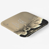 金モダン属金ゴールドフローラ結婚式招待状 ペーパープレート (傾斜あり)