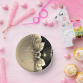 金モダン属金ゴールドフローラ結婚式招待状 ペーパーボウル (パーティー)