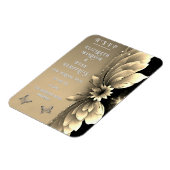 金モダン属金ゴールドフローラ結婚式招待状 マグネット (左側)