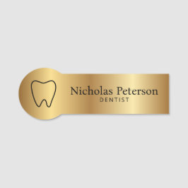 金モダン属金ゴールド歯歯歯科医科歯科医院 名札