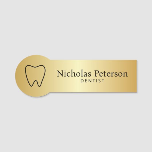 金モダン属金ゴールド歯歯歯科医科歯科医院 名札 (正面)