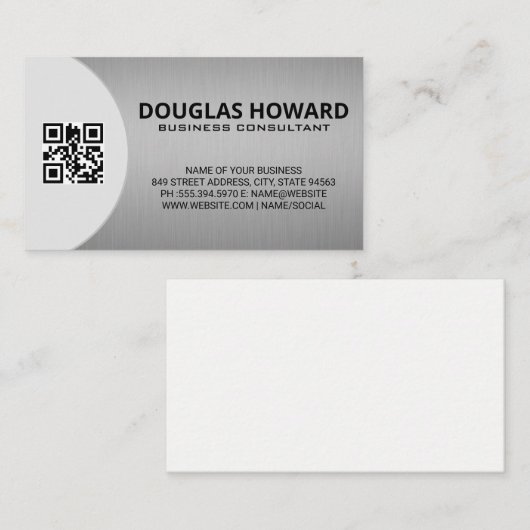 金モダン属銀 | QR 名刺 (正面/裏面)