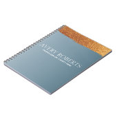 金モダン属鋼ブルー金ゴールドストライプ ノートブック (左側)