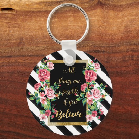 金モダン感動的引用文 キーホルダー (正面)