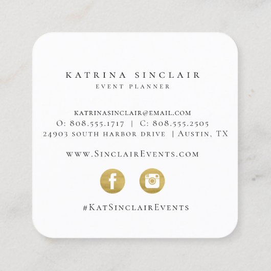 金モダン桃大理石模様 スクエア名刺 (裏面)