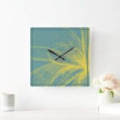 金モダン田花1絵を描アクリルプリント スクエア壁時計 (ホーム)