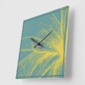 金モダン田花1絵を描アクリルプリント スクエア壁時計 (傾斜)