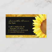 金モダン箔のストライプひまわり名刺 名刺 (裏面)