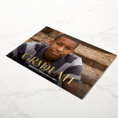 金モダン箔の卒業会 箔招待状 (回転した状態)