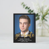 金モダン箔の卒業写真の発表 ポストカード (スタンド正面)