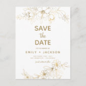 金モダン箔の日付を保存するフローラ 案内ポストカード (正面)