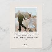 金モダン箔の結婚発表ホリデーカード 箔シーズンカード (裏面)