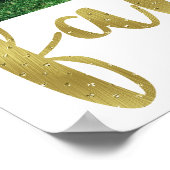 金モダン箔を使用した白い家族のフェイクフォトグリッド ポスター (角)