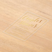 金モダン箔エフェクトカップルウェディングシャワー アクリル招待状 (レイダウン)