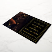 金モダン箔エレガントは日付カードを保存 箔招待状 (回転した状態)