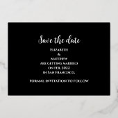 金モダン箔エレガントは日付カードを保存 箔招待状 (裏面)