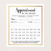 金モダン箔カレンダーアポイントメントカード 名刺 (内部フラット)