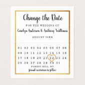 金モダン箔カレンダー日付カードの変更 名刺 (内部フラット)