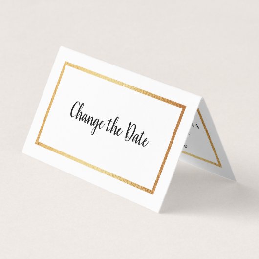 金モダン箔カレンダー日付カードの変更 名刺 (正面)