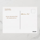 金モダン箔クリスマスツリーファミリーマルチフォト 箔シーズンポストカード (裏面)