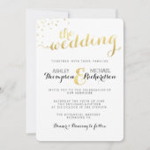 金モダン箔グラマー結婚式招待状 招待状 (正面)