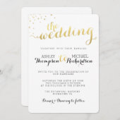 金モダン箔グラマー結婚式招待状 招待状 (正面/裏面)