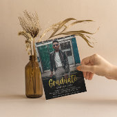 金モダン箔グラードパーティー2フォト招待状 招待状