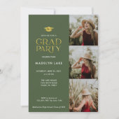 金モダン箔グラードパーティー4フォト招待状 招待状 (正面)