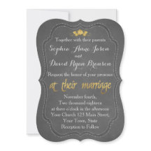 金モダン箔シャルボード結婚式招待状