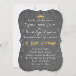 金モダン箔シャルボード結婚式招待状 招待状