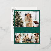 金モダン箔スクリプトコラージホリデーポストカード 箔シーズンポストカード (正面/裏面)