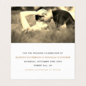 金モダン箔スクリプト写真Date Cardを保存 名刺 (内部フラット)