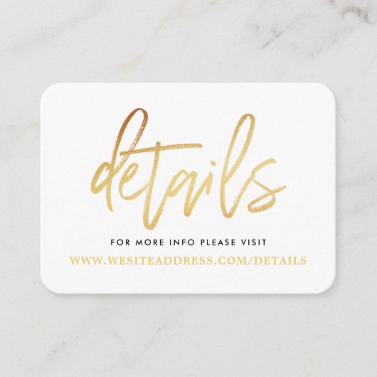 金モダン箔スクリプト詳細 エンクロージャーカード (正面)