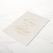 金モダン箔スクリプト |アイボリー結婚の内容 箔招待状 (回転した状態)
