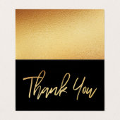 金モダン箔スクリプ結婚トのサンキューカード 名刺 (外部フラット)