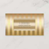 金モダン箔ストライプマッサージセラピー 名刺 (裏面)