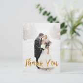 金モダン箔タイポグラフィありがとう ポストカード (スタンド正面)