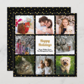 金モダン箔ドット8枚フォトコラージュ シーズンカード (正面/裏面)