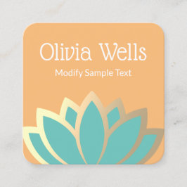 金モダン箔フェイクロータスフラワースクエアビジネス スクエア名刺