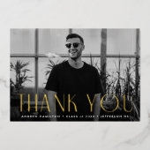 金モダン箔フォト卒業サンキューカード 箔招待状 (正面)