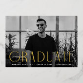 金モダン箔フォト卒業パーティー 箔招待状 (正面)