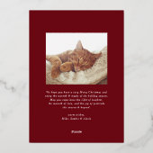 金モダン箔フレームバーガンディ写真クリスマス 箔シーズンカード (裏面)