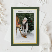 金モダン箔フレームフォググリーンフォトクリスマス 箔シーズンカード