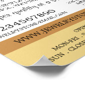 金モダン箔ブラシストローク、ジュエリー店 ポスター (角)