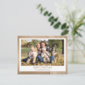 金モダン箔メリークリスマスファミリー写真 シーズンカード (スタンド正面)