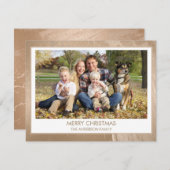 金モダン箔メリークリスマスファミリー写真 シーズンカード (正面/裏面)