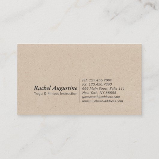 金モダン箔ヨガインストラクタータイポグラフィクラフト 名刺 (裏面)
